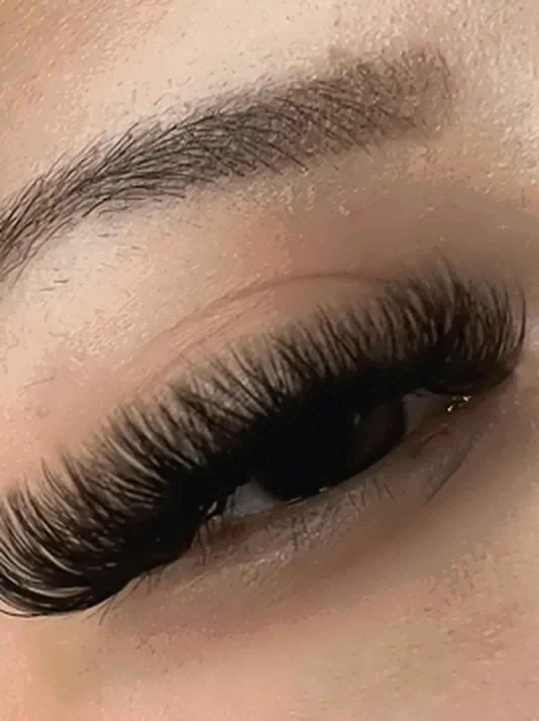 Close-up of a full volume lash set